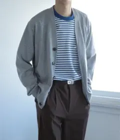 SENSE OF PLACE / Vネックカーディガン グレー L