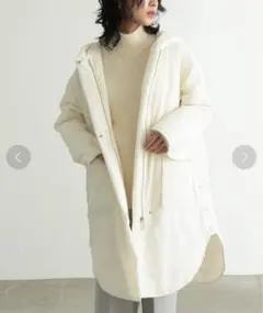 【未使用】for/c 撥水フード付き中綿ダウンコート　L L