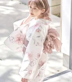 浴衣 帯 下駄 3点セット くすみピンク 花柄 - メルカリ