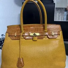 ハンドバッグ 人気クロコ型押し 金具　2way ハンドバッグ