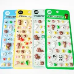 【国内正規品】ラインフレンズ　LINE FRIENDSぷくぷく シール4柄セット