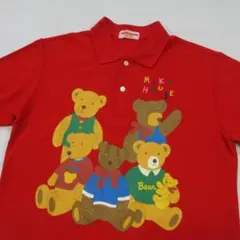 美品　当時物　MIKI HOUSE　ミキハウス　鹿の子ポロシャツ　大きめSのサムネイル