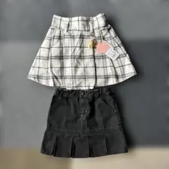【新品未使用】女の子　120㎝　スカート　チェック柄　無地　ラビラビ　コムサ　黒