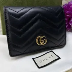 ✨極美品✨グッチ　折り財布　二つ折り　マーモント　キルティング　ブラックのサムネイル