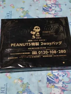 mini 10月号付録 PEANUTS特製 2Wayバッグ スヌーピー