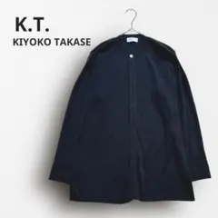 Y7407＊キヨコタカセ シルク混 刺繍ニットカーディガン 長袖 上品 黒のサムネイル