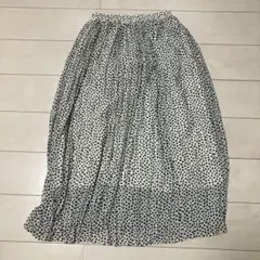 白黒ドット柄プリーツスカート Mサイズ