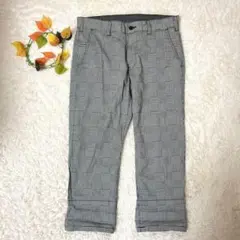 チェック柄　ハーフパンツ　グレー　ウエスト82 メンズ