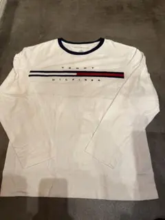 美品✨TOMMY HILFIGER ホワイト長袖シャツ　Lサイズ