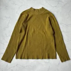 美品✨グローバルワーク ハイネック リブ ニット セーター カーキ M 綺麗め
