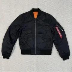 MA-1 フライトジャケット 黒 オレンジ内側