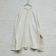 無印良品 スタンドカラーシャツ｜アイボリー・Lサイズ・綿100％・長袖のサムネイル