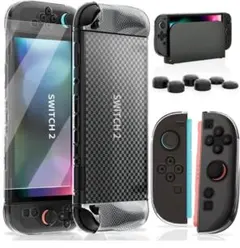 Switch 2 カバー TPU+PC材質 超耐衝撃 指紋 気泡ゼロ 傷防止