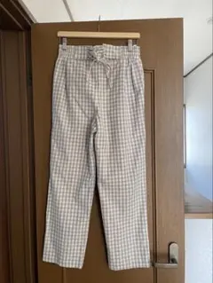 新品　ギンガムチェックワイドパンツ