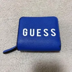 GUESS 二つ折り財布 青色 EST 1981