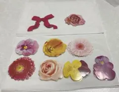 フレークシール 45ピース 花とリボン