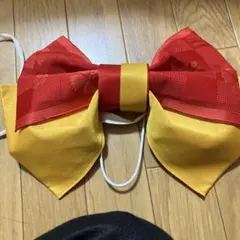 赤・黄色 花柄 浴衣帯 付け帯のみ