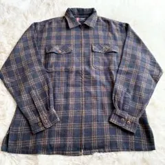 90s CHAPS RALPH LAUREN ジップシャツ チェック Lサイズ