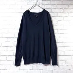【バナナリパブリック】Vネックセーター綿混紡力シミヤ5%ニット XS シンプル
