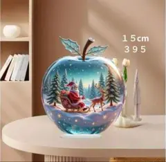 訳有　３９５　りんごサンタソリ　１５cmアクリルスタンド　サンキャッチャー