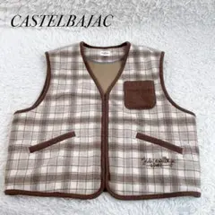 美品✨カスパルバジャック ベスト ジャンパー ダウン チェック柄 刺繍