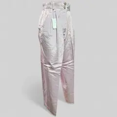 【新品　未使用　国内正規品】ジャスミ　シルク　紫色　ハイウエストパンツ