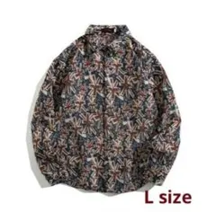 【新品】ジャカード ユニオンフラッグ 英国調 長袖シャツ ライトアウター L