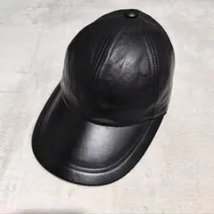 希少【 KNOX NEWYORK 】✦ ノックス 本革 レザー キャップ 黒