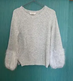 trrazzo donna ウール混　セーター グレー　　M バルーン袖