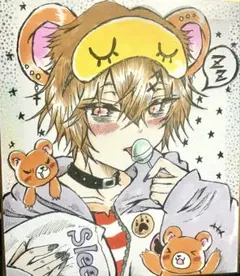 手描きアナログイラスト オリジナル【冬眠】