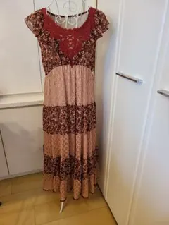 アクシーズファム小花柄ノースリーブロングワンピース