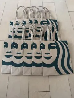 新品未使用スターバックス ショップ袋 10枚セット紙袋スタバ