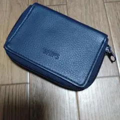 SHIPS カードケース コインケース ネイビー レザー
