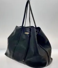 R*U様 JIMMY CHOO ジミーチュウ レザー本革トートバッグ黒ブラックAのサムネイル