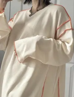 シーイン　ワッフル長袖カットソー
