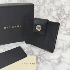 BVLGARI ブラックレザー 二つ折り財布のサムネイル