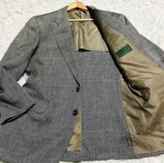 【極美品】ヘリンボーン チェック テーラードジャケット XL グレー系