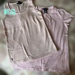Ralph Lauren 新品ベビーピンクタンクトップとTシャツ２点L12/14