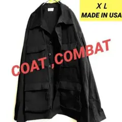 美品✨️コート.コンバット　ブラック ミリタリーコート X-LARGE ロング
