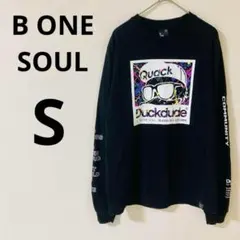 B ONE SOUL長袖Tシャツ【S】　ダックデュード　ペンキ　綿100% ロゴ