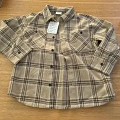新品タグ付き　LAGKAW 長袖シャツ 120 ベージュ　チェック
