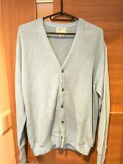 【SALE】水色 カーディガンXL ウール混紡