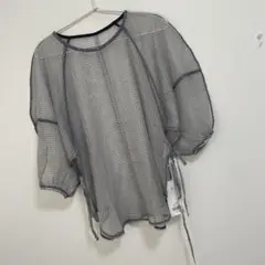 バブ シアーチェックランタンスリーブブラウス.9