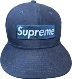 【新品・未着用】　Supreme ネイビーキャップ ロゴ刺繍　サイズ調整可 新品未開封 レア Supreme NY ロゴ キャップ ネイビー 緑 刺繍