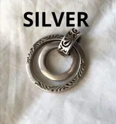 ビンテージ　ダブルサークル　シルバー　ネックレス　SILVER　アラベスク