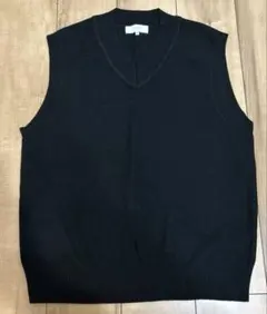 B:MING ビームス Vネックノースリーブ ニットベスト M 黒 ブラック