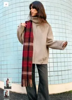 ZARA ジャカードチェック柄ストール