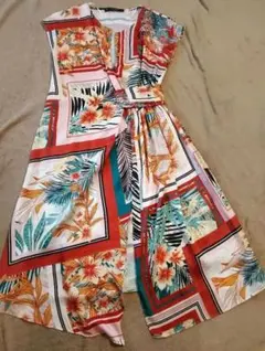 ZARA ボタニカル柄 ワンピース　XS