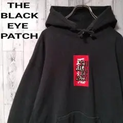 a24 [希少XL]ブラックアイパッチ☆取扱注意 刺繍 ビックロゴ パーカー