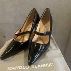 35.5 MANOLO BLAHNIK パンプス エナメル メリージェーン 35.5 MANOLO BLAHNIK パンプス エナメル メリージェーン